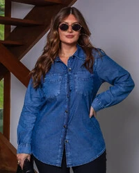 Camisa Plus Size Alongada