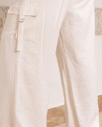 Calça Plus Size Pantalona Cargo Viscolinho