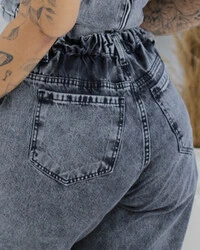 Calça Wide Leg Jeans Estonada Ballon