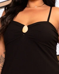 Vestido Plus Size Midi Canelado