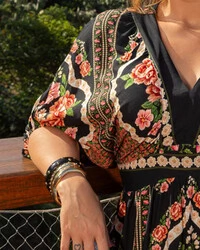 Vestido Plus Size Curto Tipo Kafta