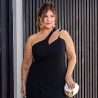 Vestido Midi Alça Corrente Plus Size