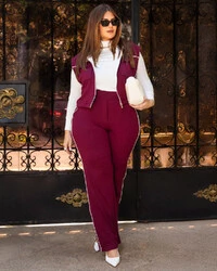 Conjunto Colete e Calça Moletinho Plus Size