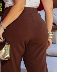 Calça Plus Size Alfaiataria Pantalona Pala