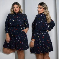 Vestido Plus Size Manga Longa Star