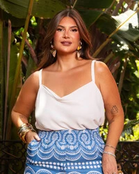 Blusa Plus Size Alcinha Gola Degagê
