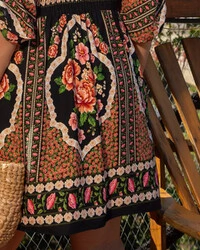 Vestido Plus Size Curto Tipo Kafta