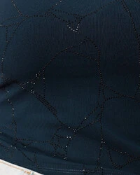 Blusa Plus Size Canelada com Brilhos
