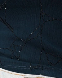Blusa Plus Size Canelada com Brilhos