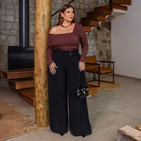 Calça Plus Size Pantalona 2 Botões