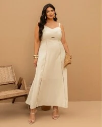 Vestido Midi Plus Size Entremeio