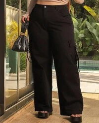 Calça WideLeg Plus Size com Martingale