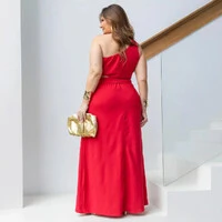 Vestido Plus Size Ombro Só Manga Fivela