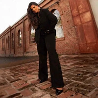 Calça Plus Size Wide Leg Recortes