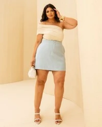 Blusa Plus Size Ombro Unico Drapeado