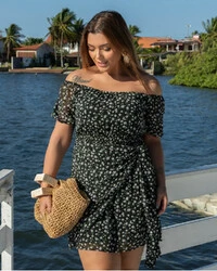 Vestido Curto Plus Size Ciganinha Amarril