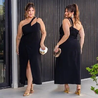 Vestido Midi Alça Corrente Plus Size
