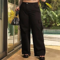 Calça WideLeg Plus Size com Martingale