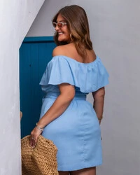 Vestido Plus Size Ciganinha Botões