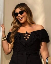 Blusa Ciganinha Plus Size Renda