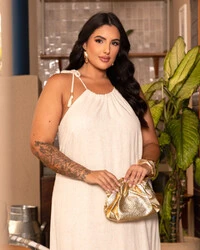 Vestido Plus Size Longo Linho | Tellos Store