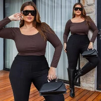 Blusa Plus Size Canelada Assimétrica