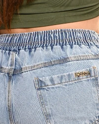 Short Plus Size Jeans Elastico Cintura