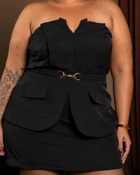 Conjunto Plus Size Tomara que Caia e Short Saia