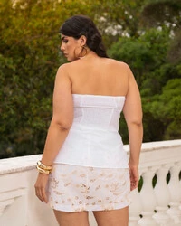 Conjunto Plus Size de Lesie Tomara que Caia e Short Saia