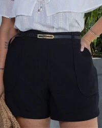 Short Plus Size Alfaiataria com Cinto