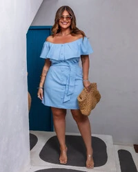 Vestido Plus Size Ciganinha Botões