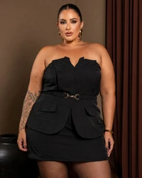 Conjunto Plus Size Tomara que Caia e Short Saia
