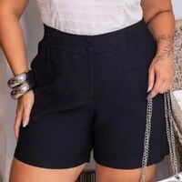 Short Plus Size Bolso Frontal Embutido