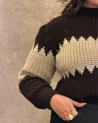 Blusa Tricot Bicolor