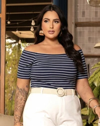 Blusa Plus Size Cigana Nautica Listrada