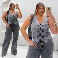 Calça WideLeg Plus Size Estonada