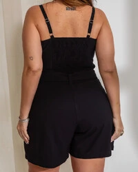 Macaquinho Plus Size Alfaiataria | Maria Francia