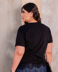 Tshirt Plus Size Renda Chantilly
