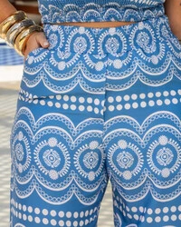 Calça Plus Size Pantalona Estampada | Maria Francia