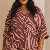 Conjunto Plus Size Kimono e Short Saia