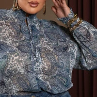 Blusa Plus Size Manga Longa Estampa Pasley