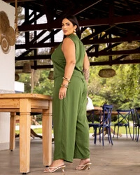 Conjunto Plus Size Calça e Colete Botões