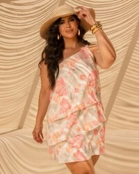 Vestido Macaquinho Plus Size Floral