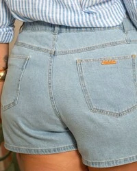 Short Jeans Plus Size Bolso Faca