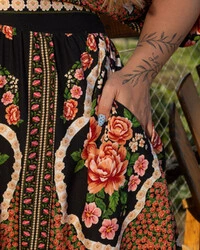 Vestido Plus Size Curto Tipo Kafta