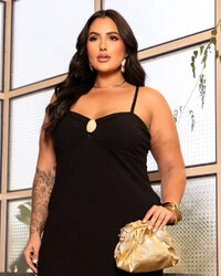 Vestido Plus Size Midi Canelado