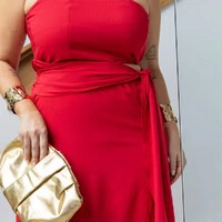 Vestido Plus Size Ombro Só Manga Fivela