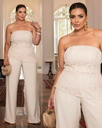 Conjunto Tomara que Caia e Pantalona Plus Size