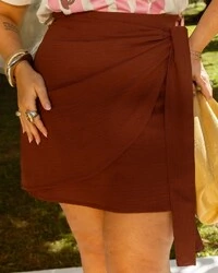 Short Saia Plus Size com Amarração Lateral