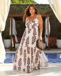Vestido Plus Size Longo Busto Torcido | Maria Francia